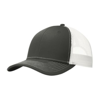 Port Authority® Snapback Trucker Cap, Grey Steel/White